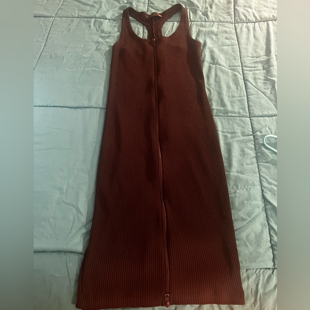 Black Zara midi zipper dress